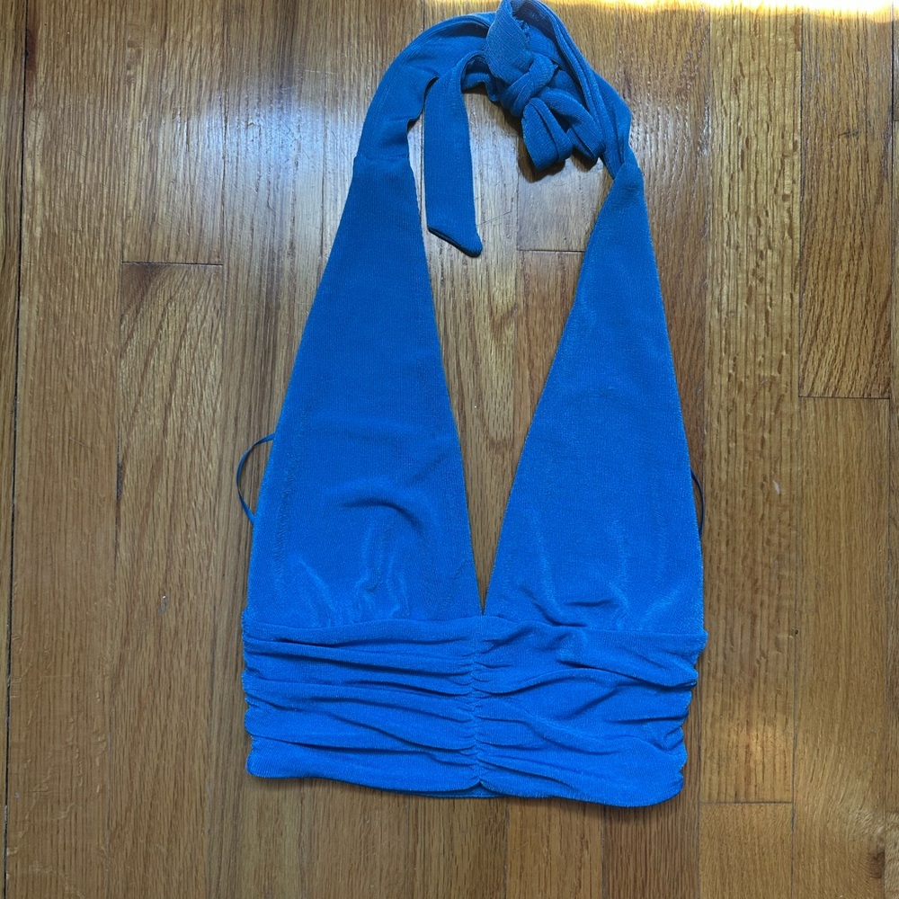 Garage Blue Halter Tank Top